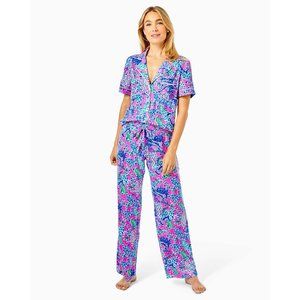 Lilly Pulitzer Untamed Hearts Pajama Set Large Top & Pants NEW WITH TAGS